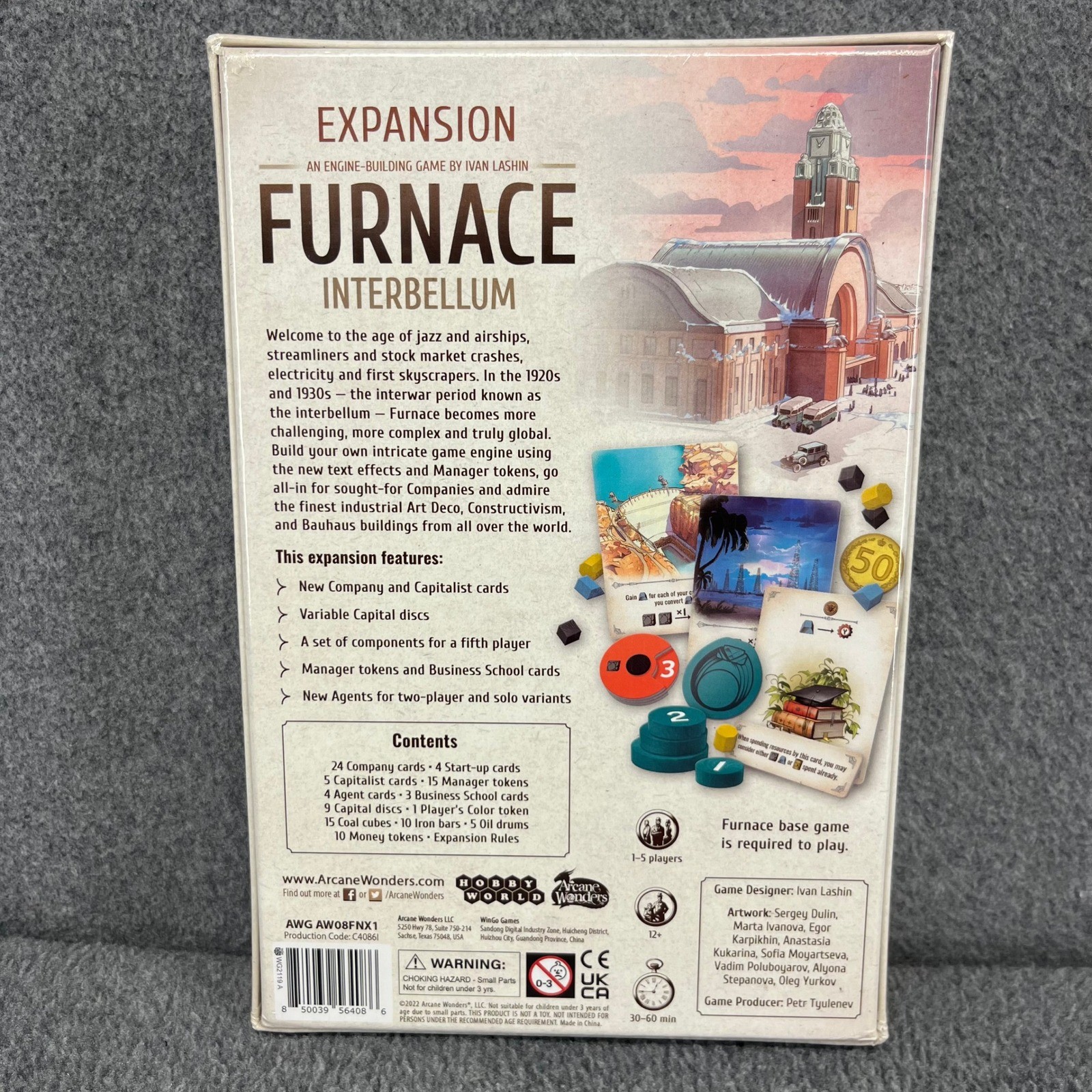 Arcane Wonders Furnace Board Game & Interbellum Expansion New Sealed Industrial