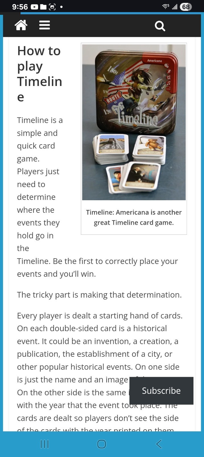 Timeline American History Card Game Asmodee 110 Cards