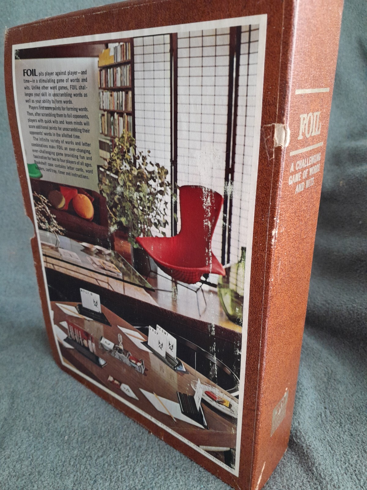 Vintage 1968 FOIL Board Game of Words & Wits Bookshelf Edition Complete 3M