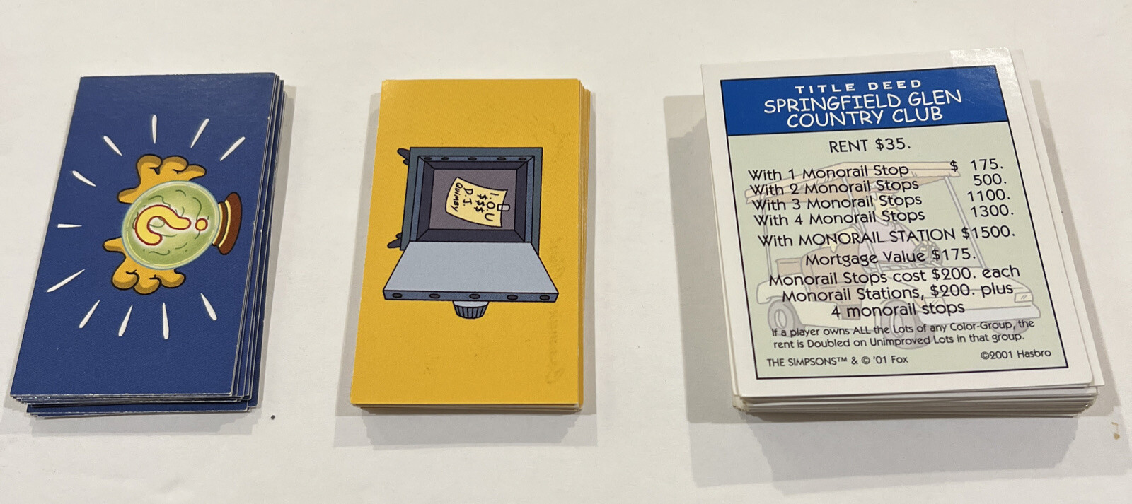 The Simpsons MONOPOLY by USAOPLY Game – Replacement PARTS – Cards + Properties