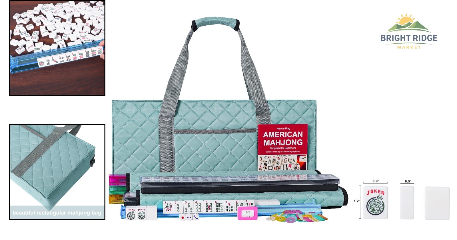 Complete Mahjong Set for Adults with 166 Tiles, Racks, and Accessories Included