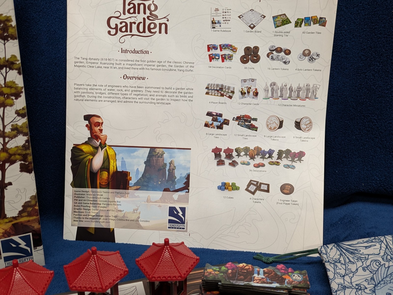 Tang Garden Board Game COMPLETE with METAL COINS Thunderglyph Beautiful 3D Game