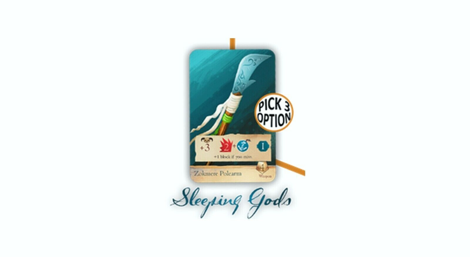 Red Raven games Sleeping Gods Zokmere polearm Man Vs Meeple promo card