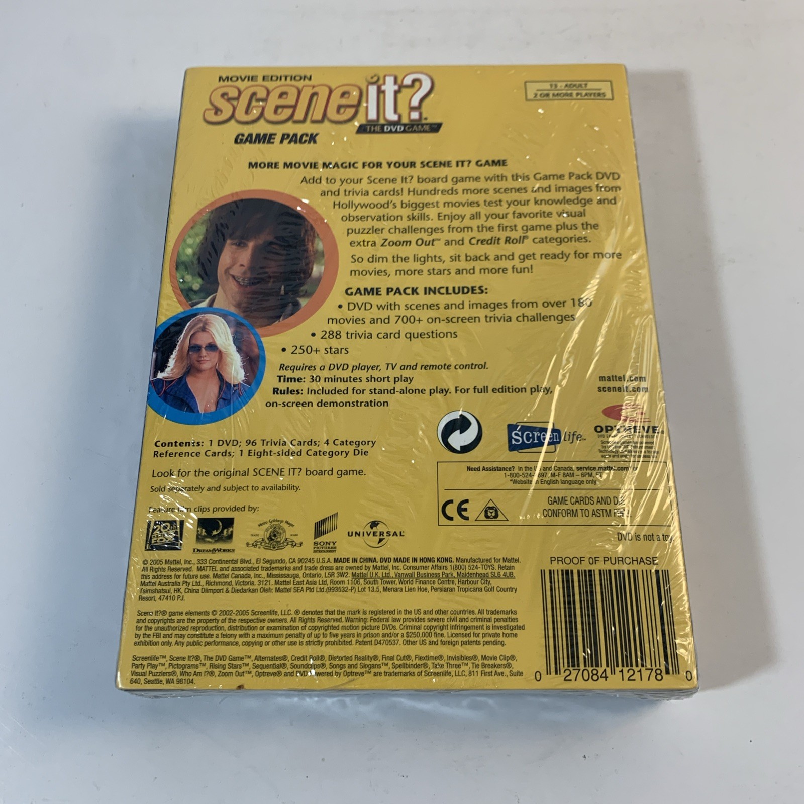 Movie Edition Scene It? DVD Game Pack Mattel 2005 New Sealed Trivia Expansion
