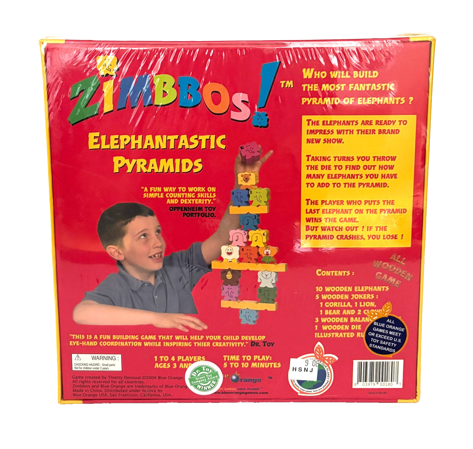 Zimbbos Elephantastic Pyramids by Blue Orange, 2004, 1-4 PLayers Ages 3+. New