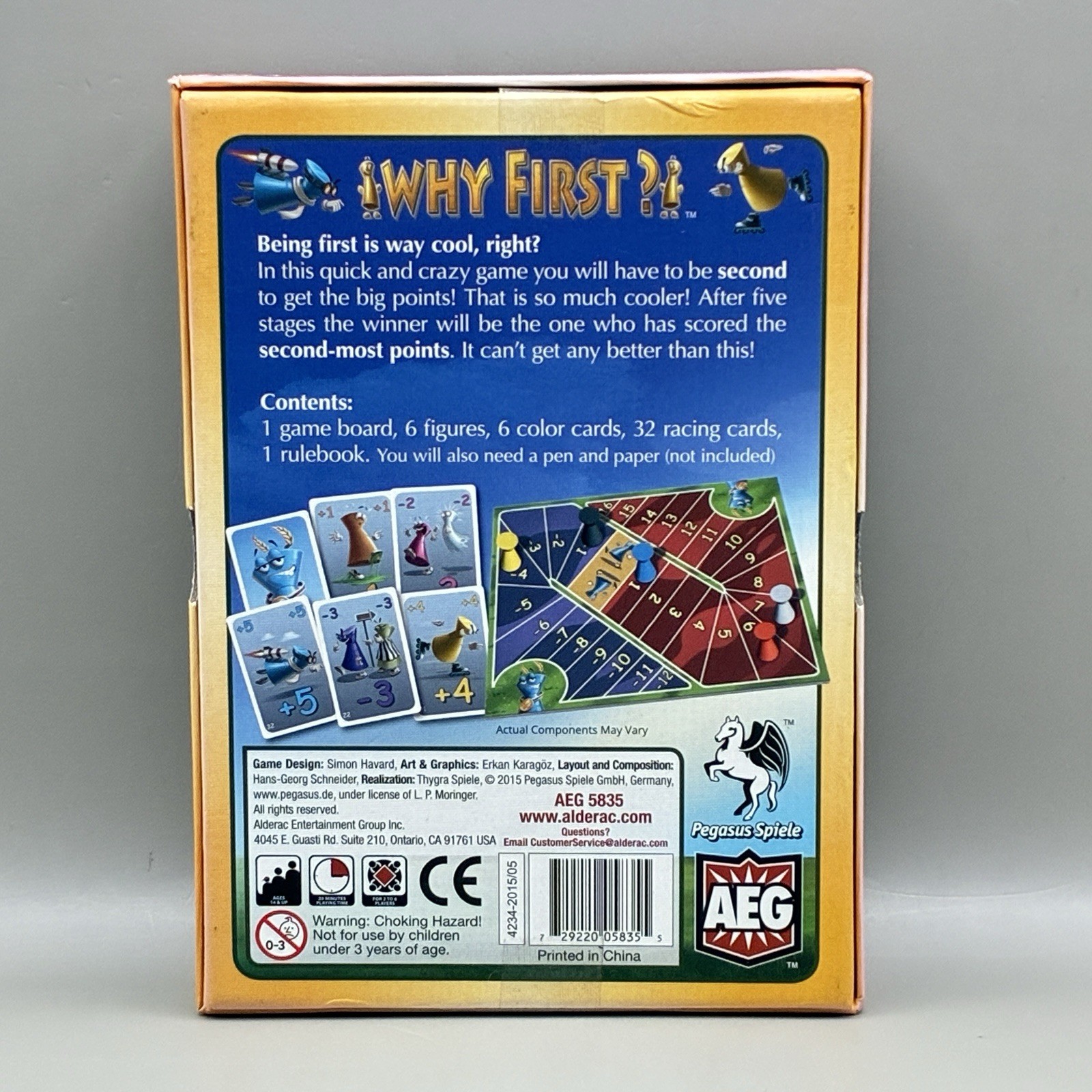 Why First? Board Game 2015 Simon Havard AEG Pegasus Spiele COMPLETE