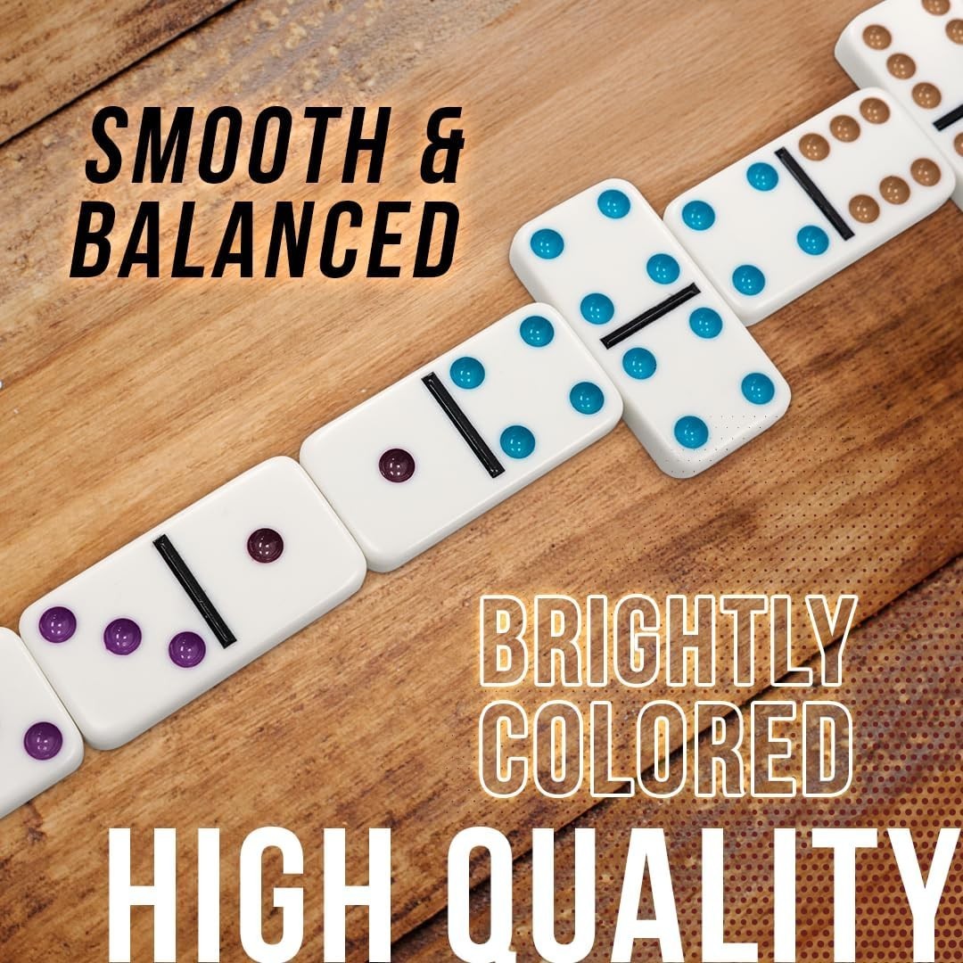 Mexican Train Domino Set in Wooden Collector Box from for 2 to 8 Players Ages…