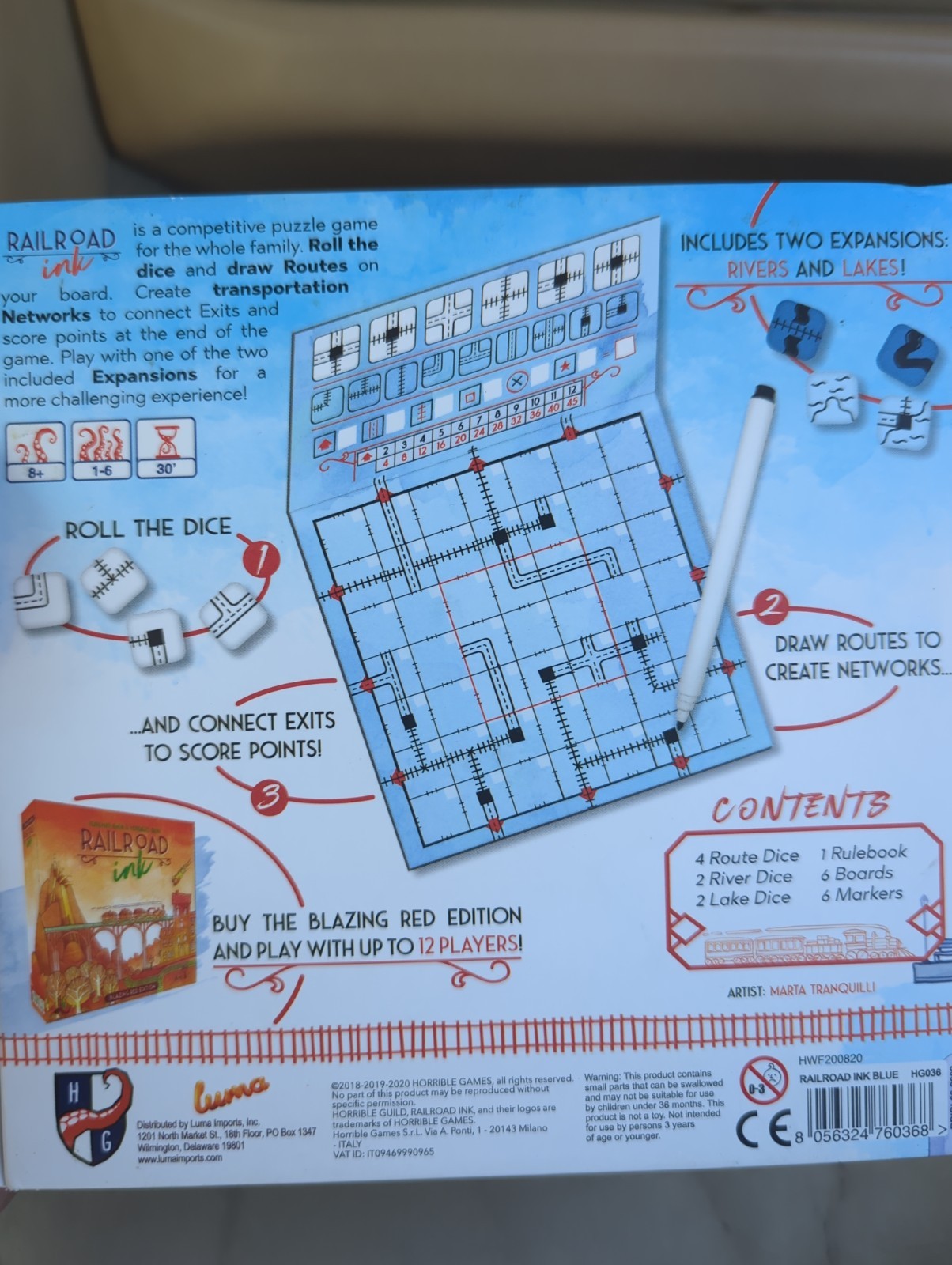 RAILROAD INK Deep Blue Edition Puzzle Game Hjalmar Hach Lorenzo Silva New