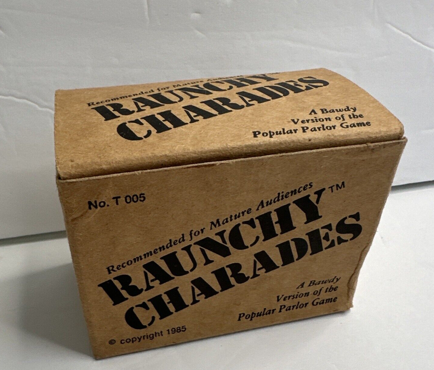 Raunchy Mature Charades Adults 18+ Party Game Vintage 1985