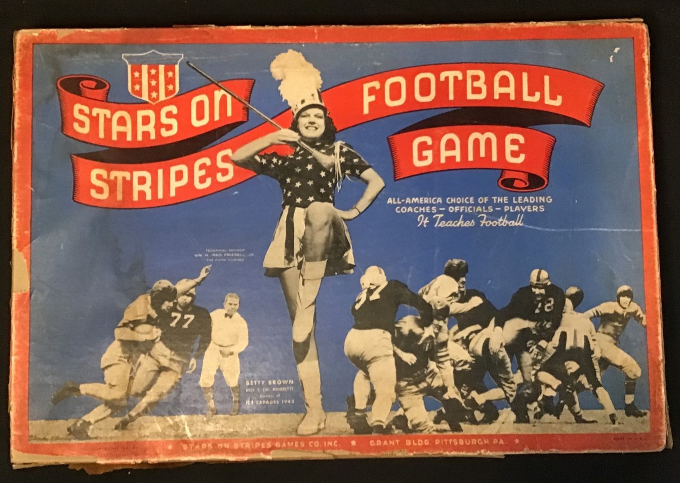 Stars on Stripes Football Games ~ Missing 1 Die ~ 1941 ~ OEJ