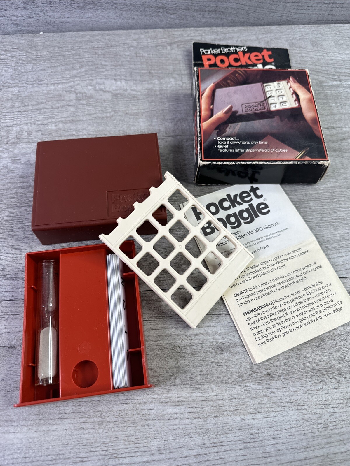 Vintage Pocket Boggle Parker Brothers 1980 Travel Game Compact Word Game