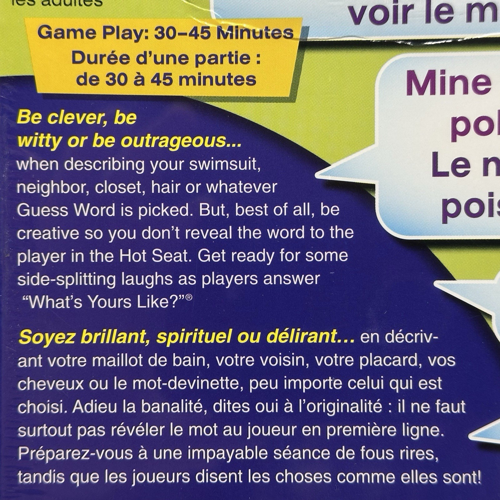 PATCH What’s Yours Like? Game Ages 12-Adult Fun Family Party Game Laughs NEW!