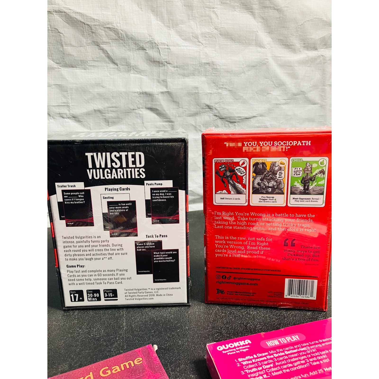 Lot of 5 Adult Party Games Twisted Vulgarities Party Starter NSFW Drinking Games