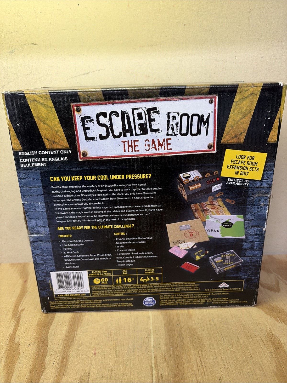 Escape Room The Game SpinMaster ~ 4 Thrilling Escape Rooms ~ 16+ NEW Unopened