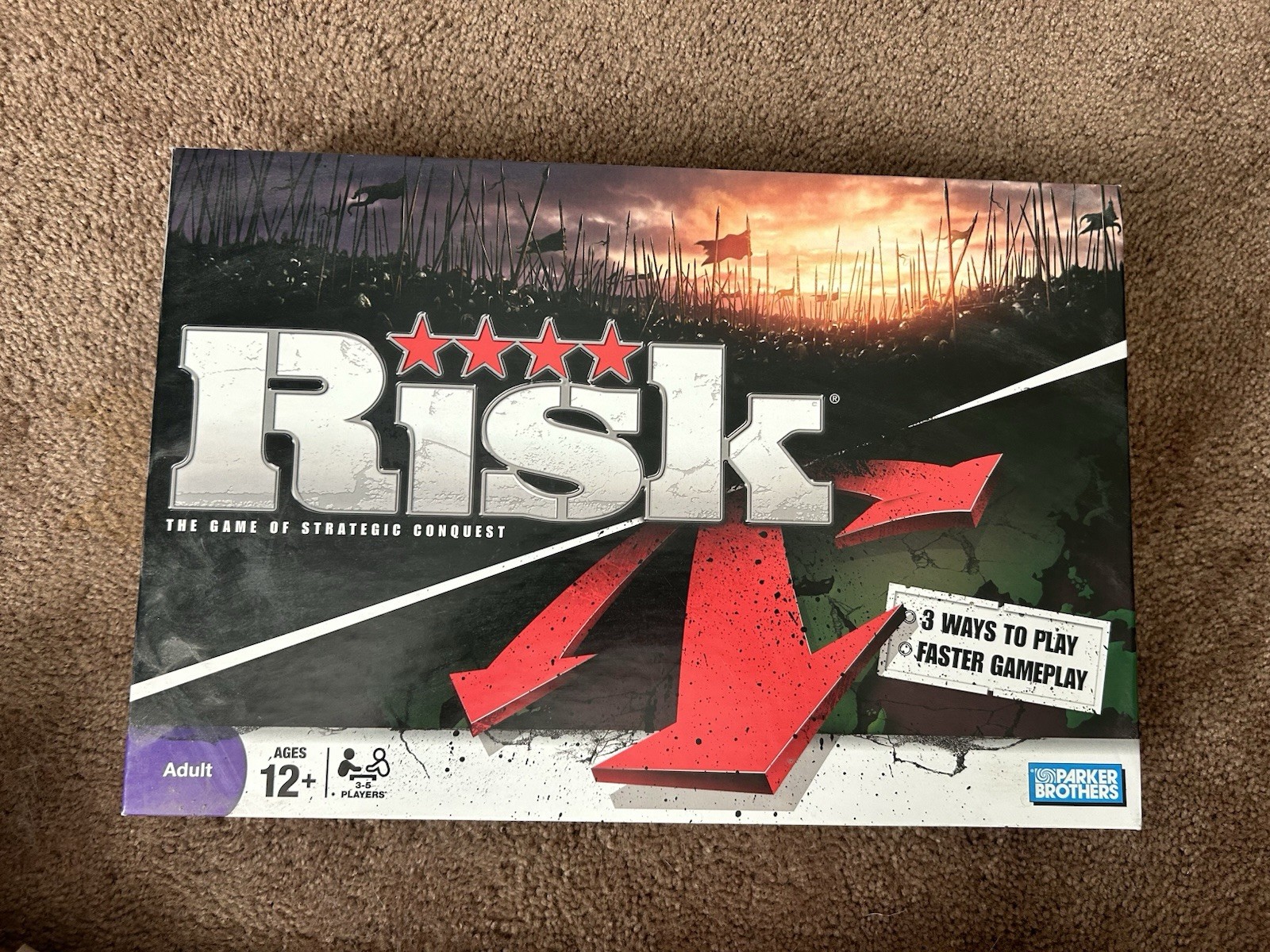 Parker Brothers Risk Strategy Board Game Complete, 3 Ways to Play, 2+ 12+