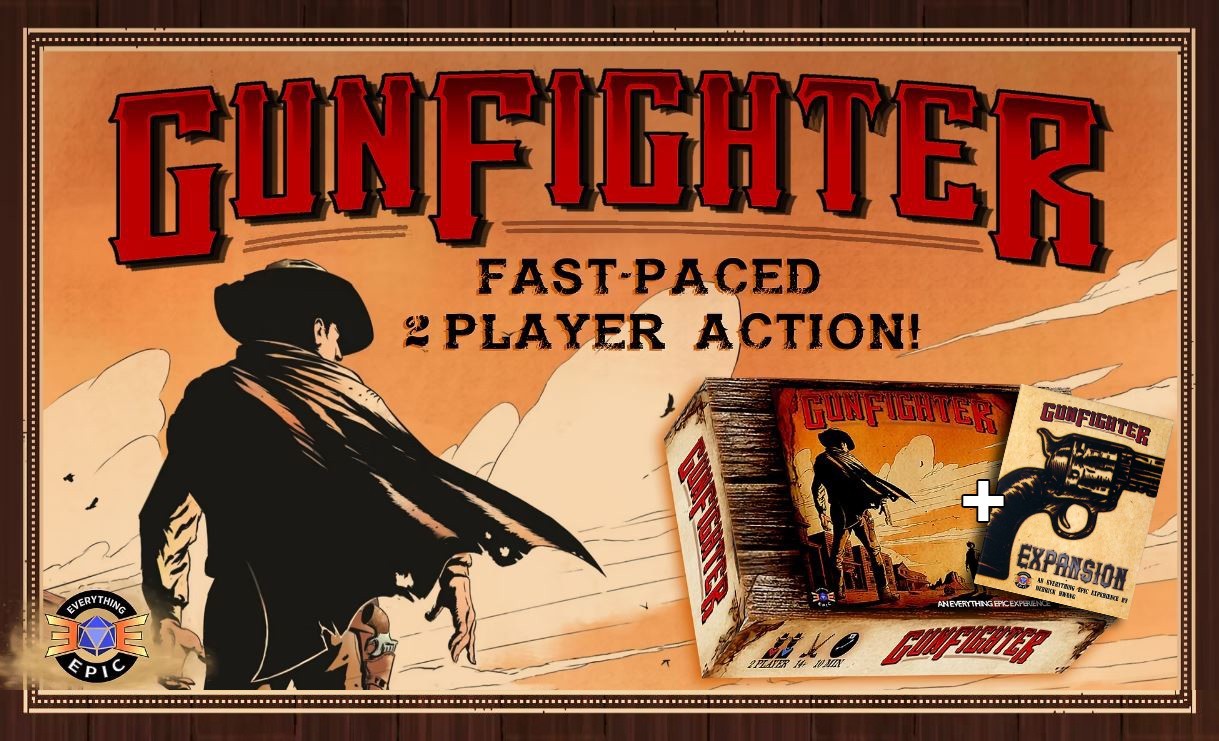 Gunfighter – Fast-Paced Two-Player Card Game + Expansion by Everything Epic NEW
