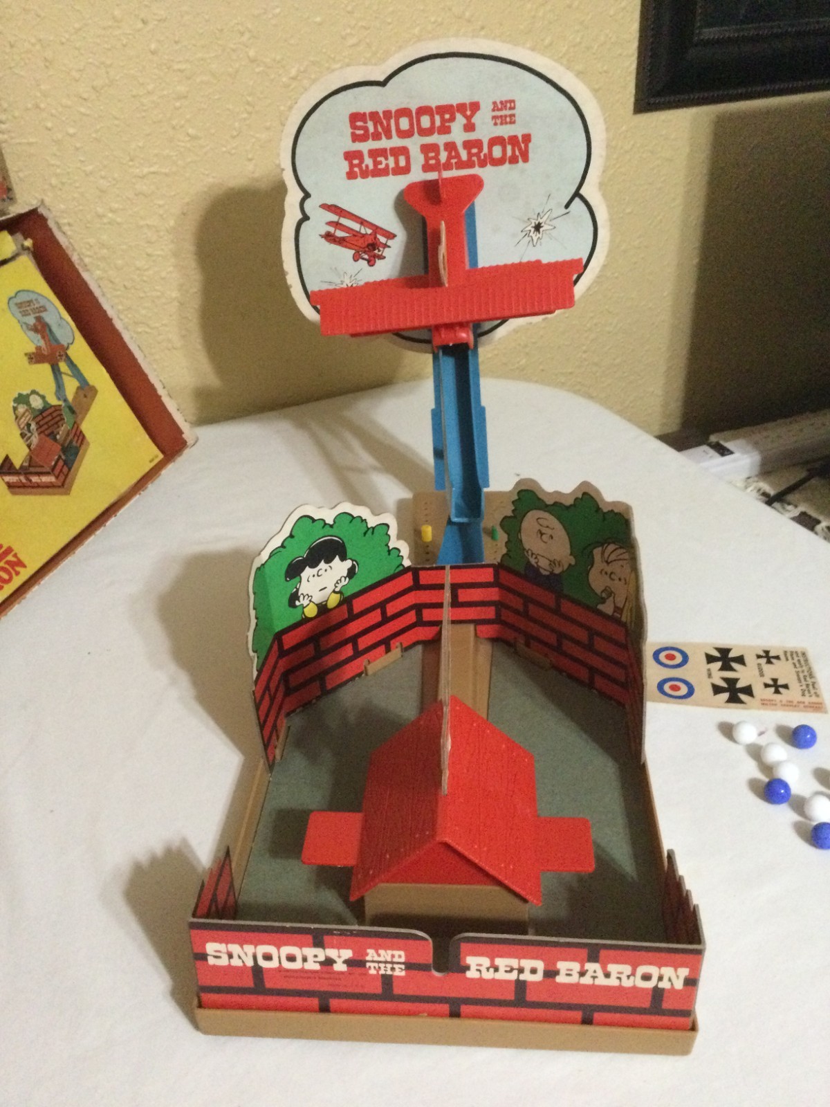 Vintage 1970 Snoopy And The Red Baron Skill and Action Game INCOMPLETE For Parts