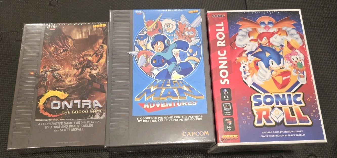 Mega Man Adventure, Sonic Roll, Contra Board Game Lot – Video Game Board Games