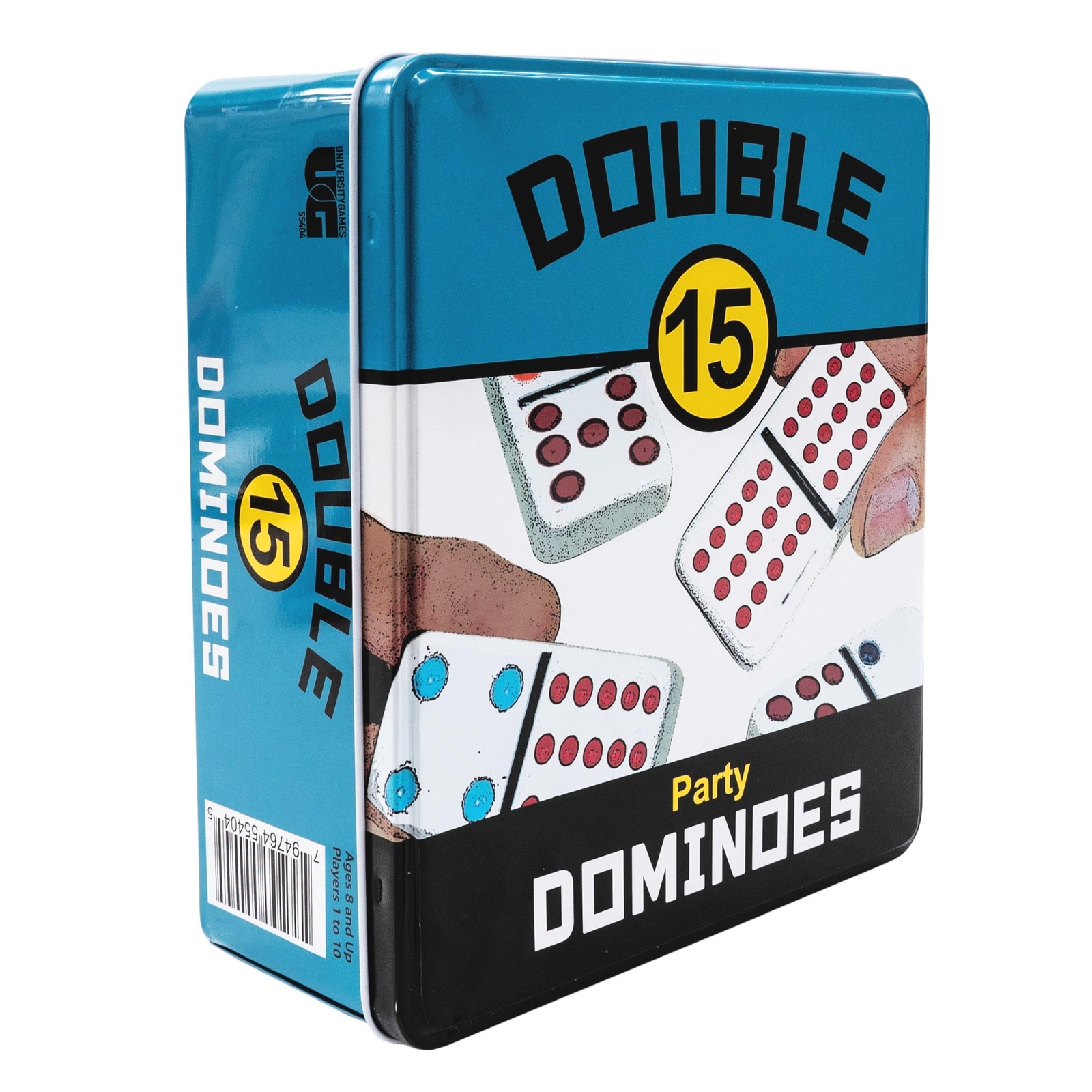 , Double 15 Color Dot Dominoes Set OnTheGo Travel Storage Tin, 2 to 12 Player…
