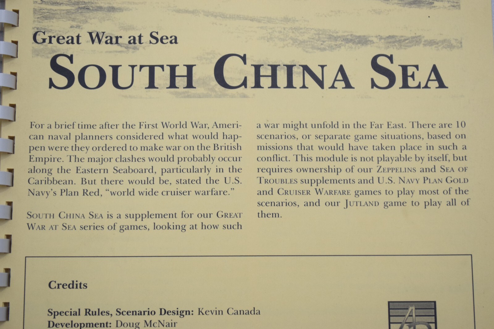 Great War At Sea South China Sea Scenario Book Avalanche Press APL1806