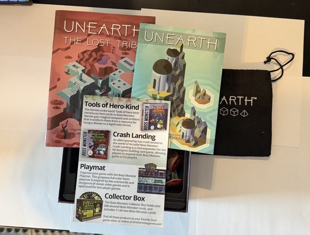 Unearth Board Game Brotherwise 2017 First Edition 2nd Printing BGM013 Complete