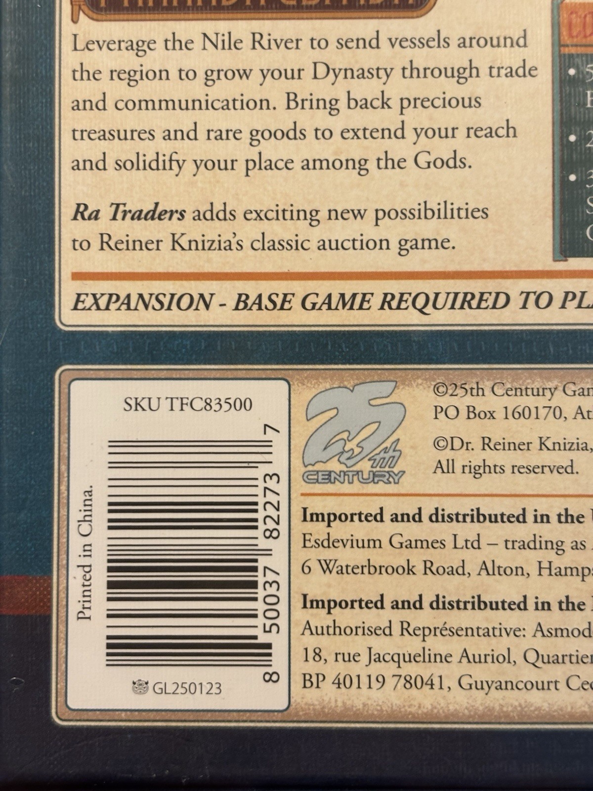 RA Deluxe Pharaoh Edition & Trader Expansion Set sealed