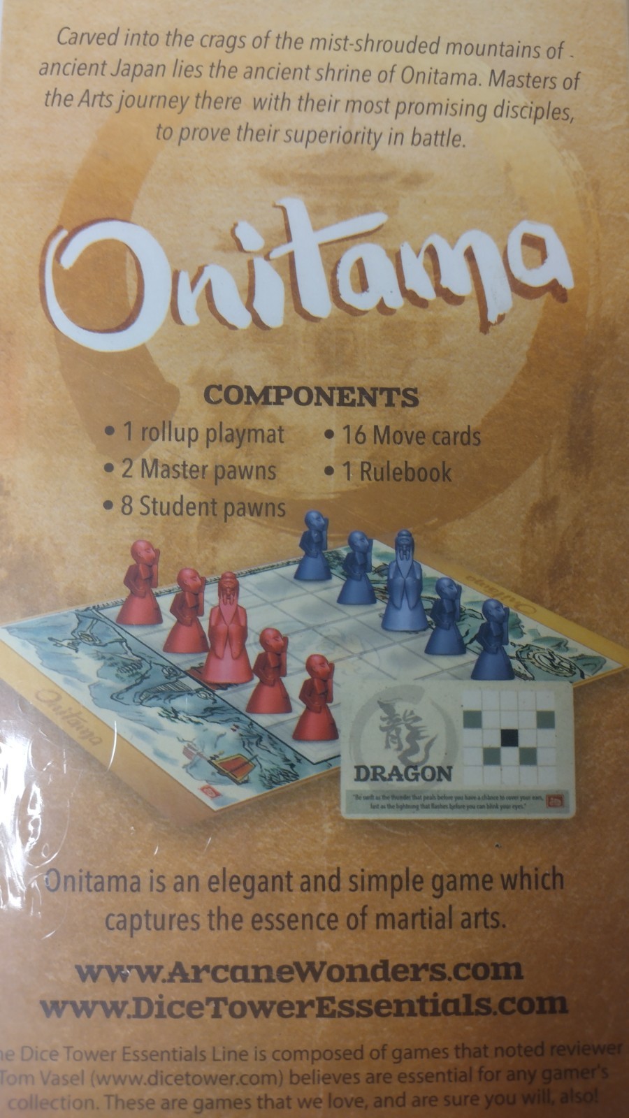 Onitama Board Game by Arcane Wonders 2-Play, 15 mins, Ages 10+ MPN# AWGDTE02ON