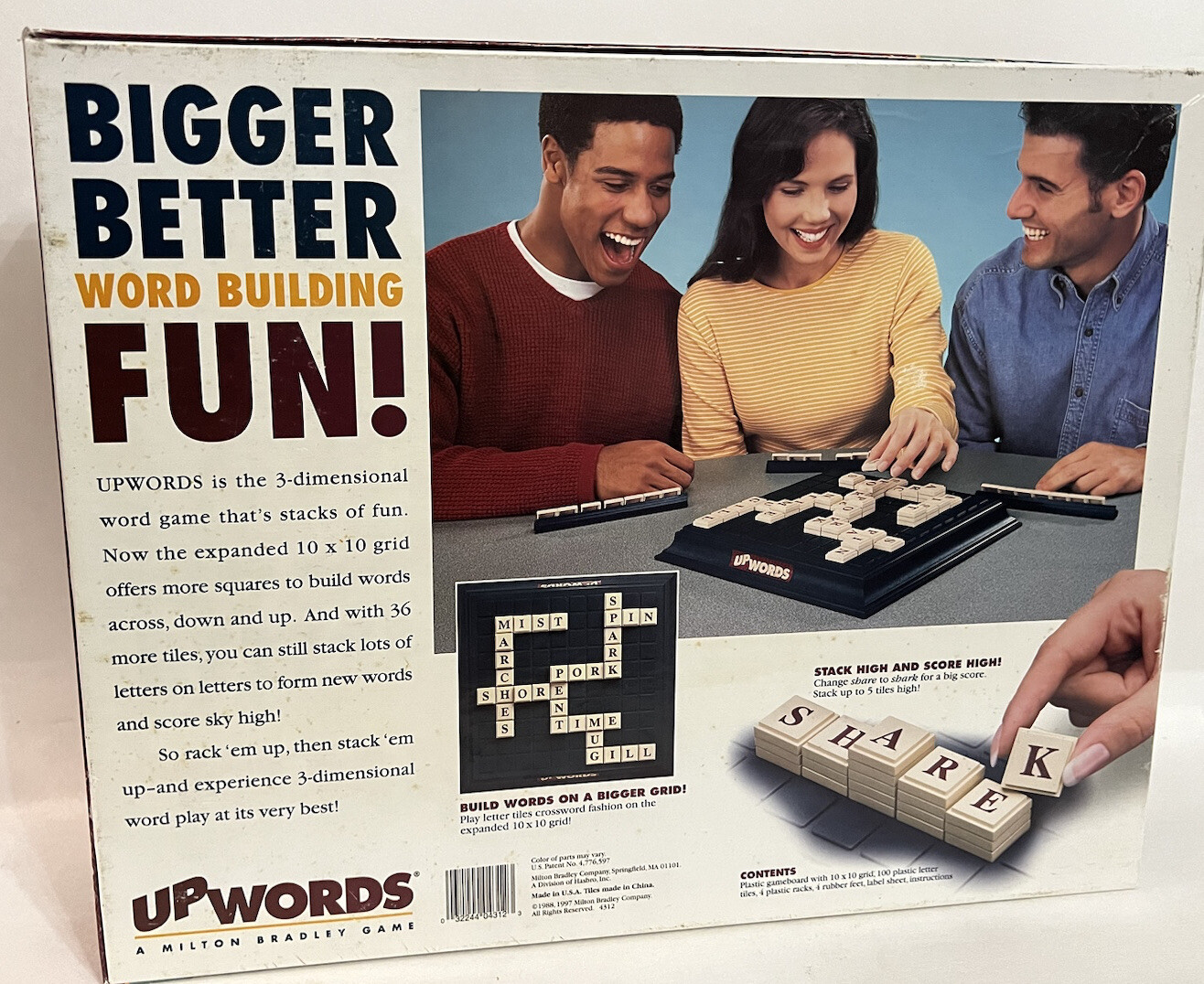 UpWords 1997 3Dimensional Complete Word Game Expanded 10×10 Grid Ages 8 To Adult