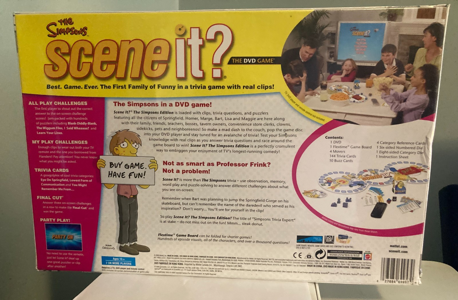 NEW The Simpsons Scene It DVD Game Trivia Board Game Sealed Mattel 2009 Family