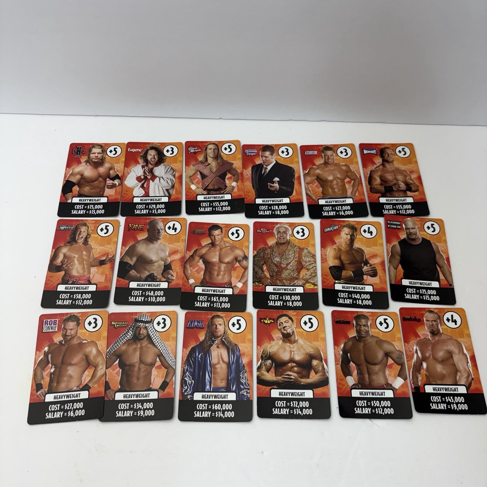 2005 wwe DVD Board Game Raw Cards Lot Of 18