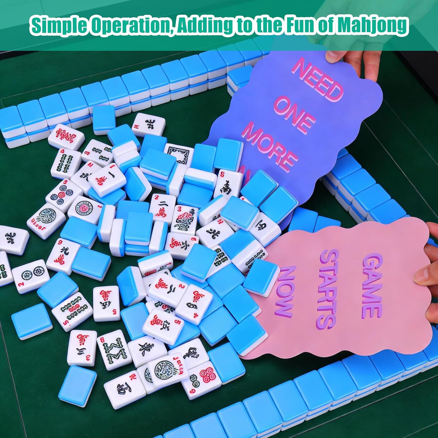 Vodolo 4 Pcs Mahjong Mixer Shufflers and 4Pcs Card Line Finder,Thickened PVC