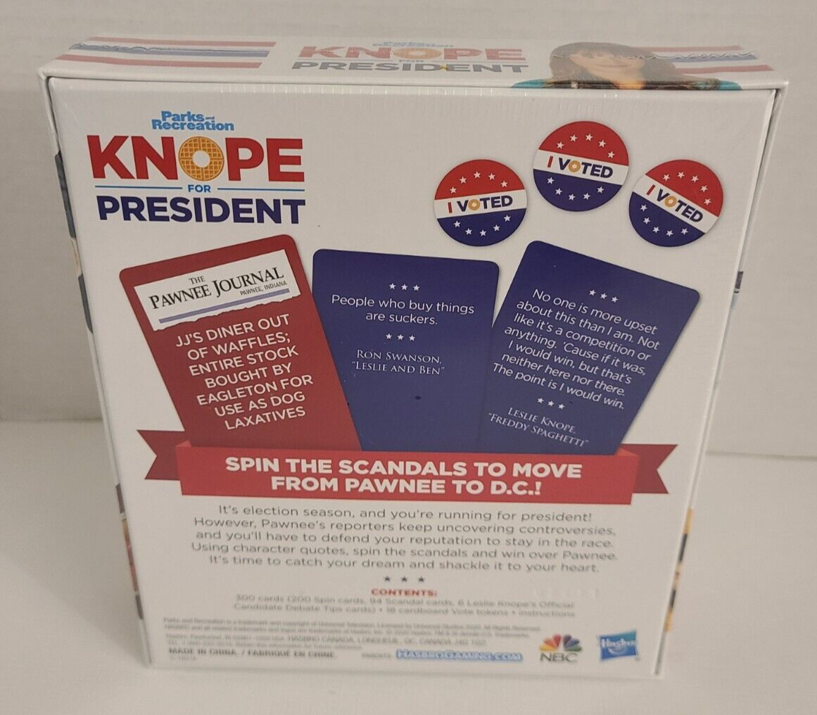 Knope For President Party Card Game (Parks And Recreation) Hasbro SEALED NEW
