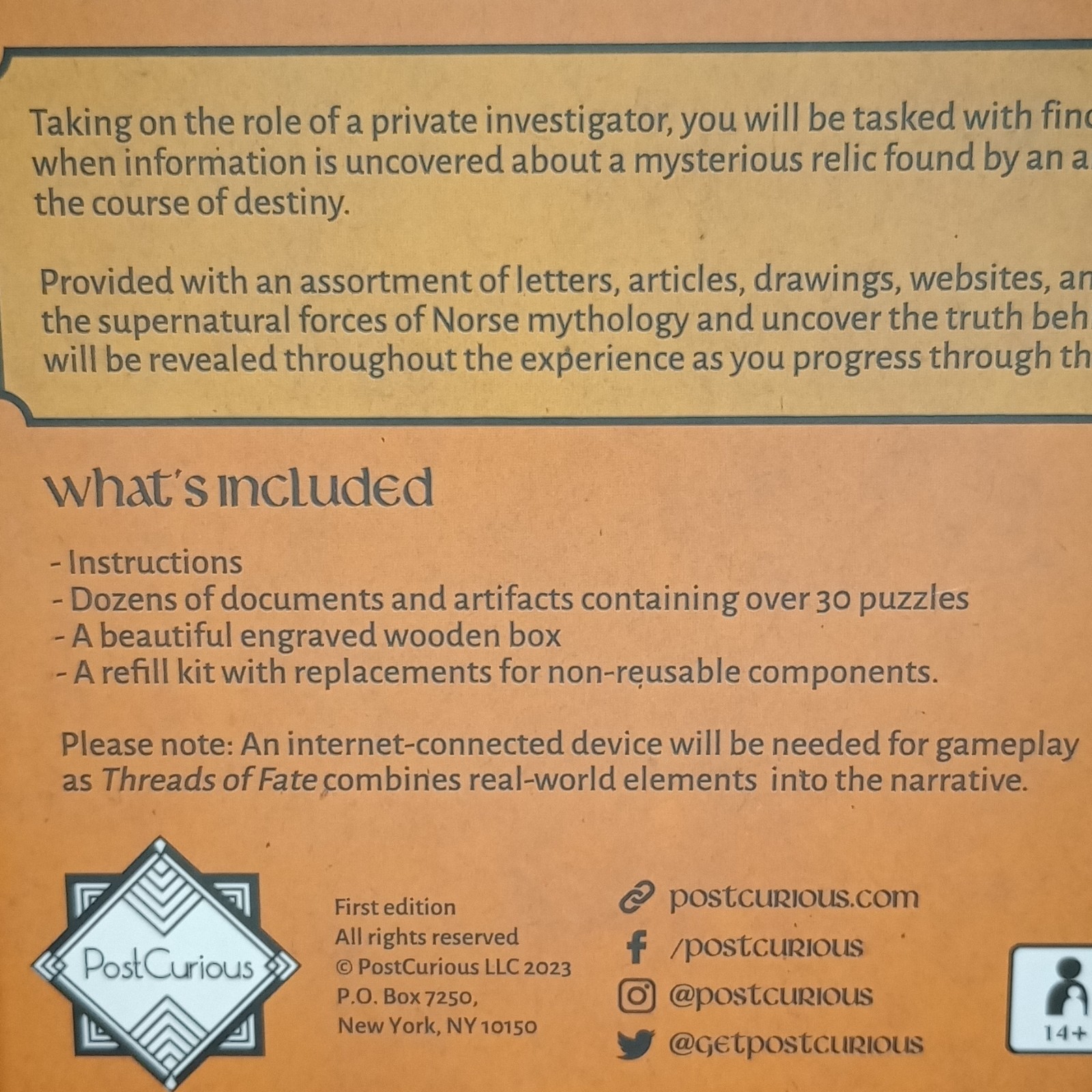 PostCurious Remastered Threads of Fate Norse Puzzle Game 1 Player 14+ 2023
