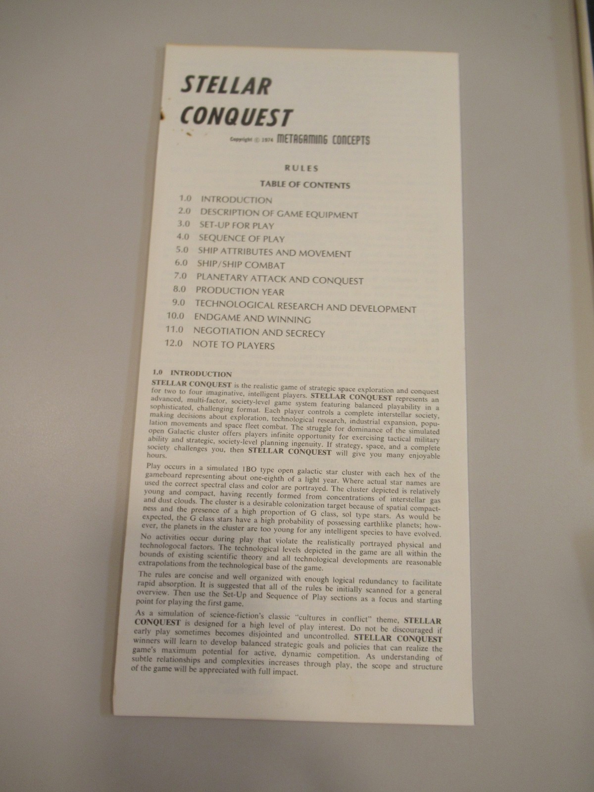 Stellar Conquest – Metagaming 1975 – UNPUNCHED Sci-Fi Board Game–Ziplock Bag Ed.
