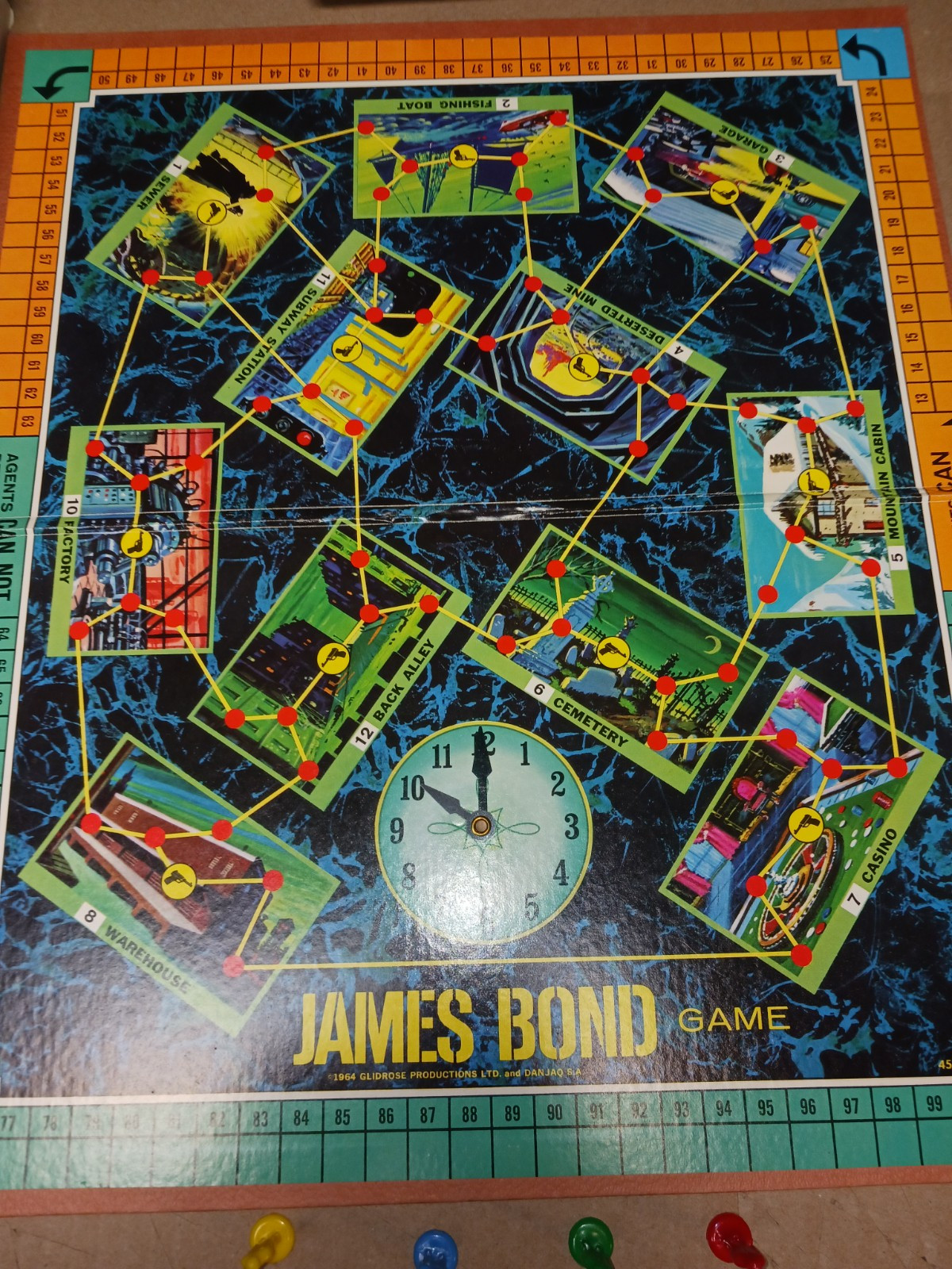 MTB Boardgame James Bond Secret Agent 007 Game Box 100% Complete. Good Condition