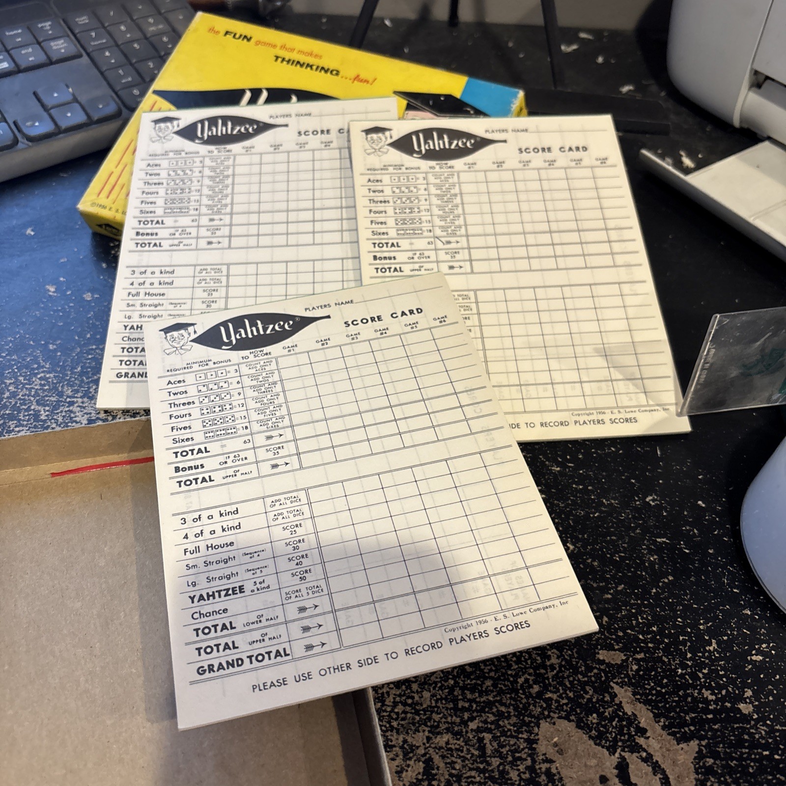 Vintage 1956 Yahtzee Score Pads Box Of 3 And 3 Pads For Kismet
