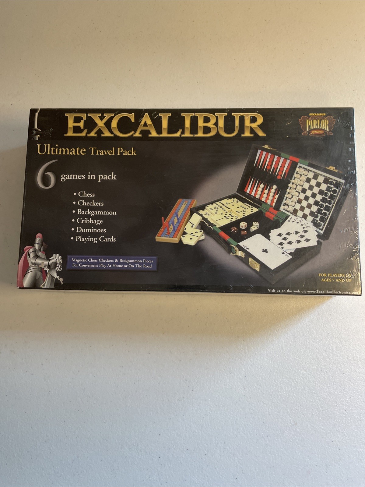 Excalibur Electronics 6-in-1 Game Pack Travel Board Games Car Vacation