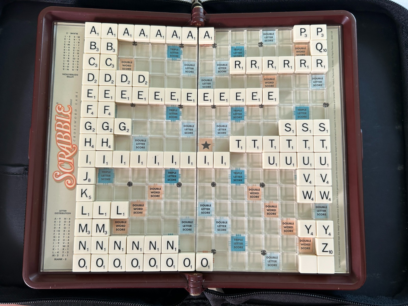 Travel SCRABBLE Game Zippered Case 2001 Portable PLEASE READ!!