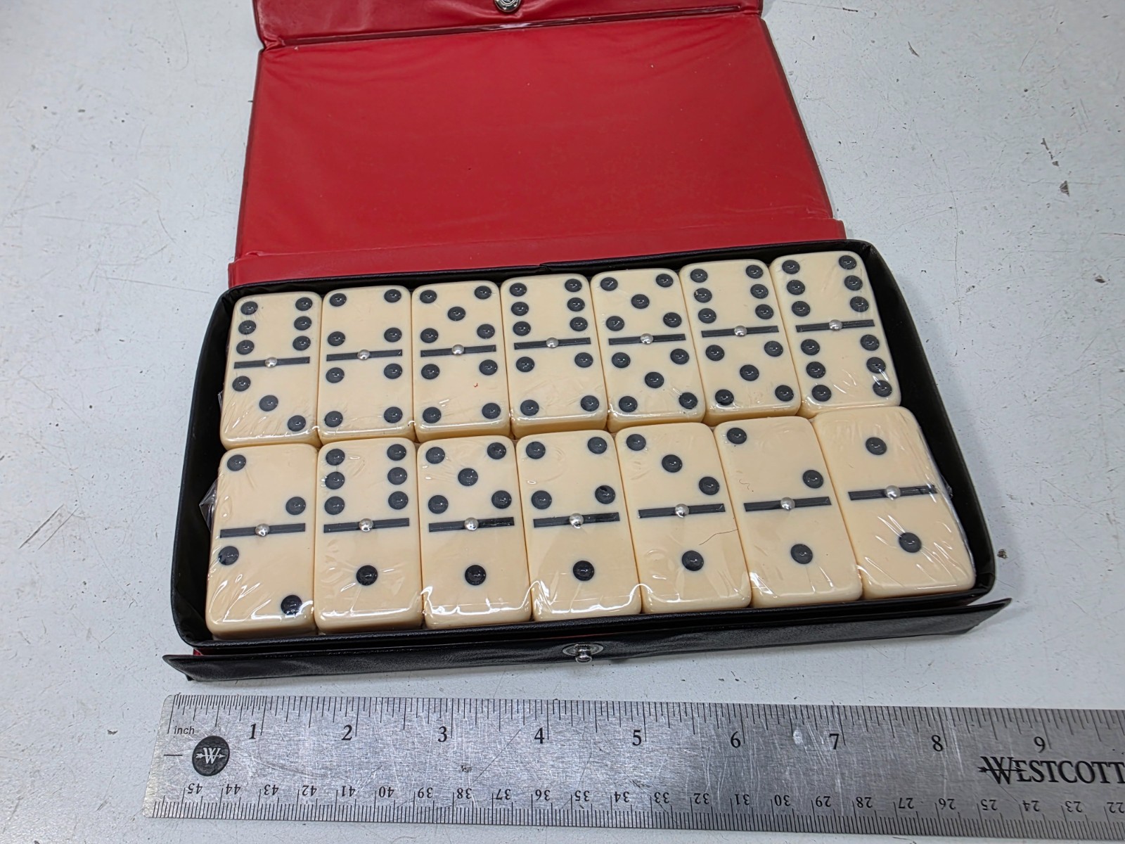 WE Games Double Six Dominoes with Spinners – Ivory Tiles, Club Size