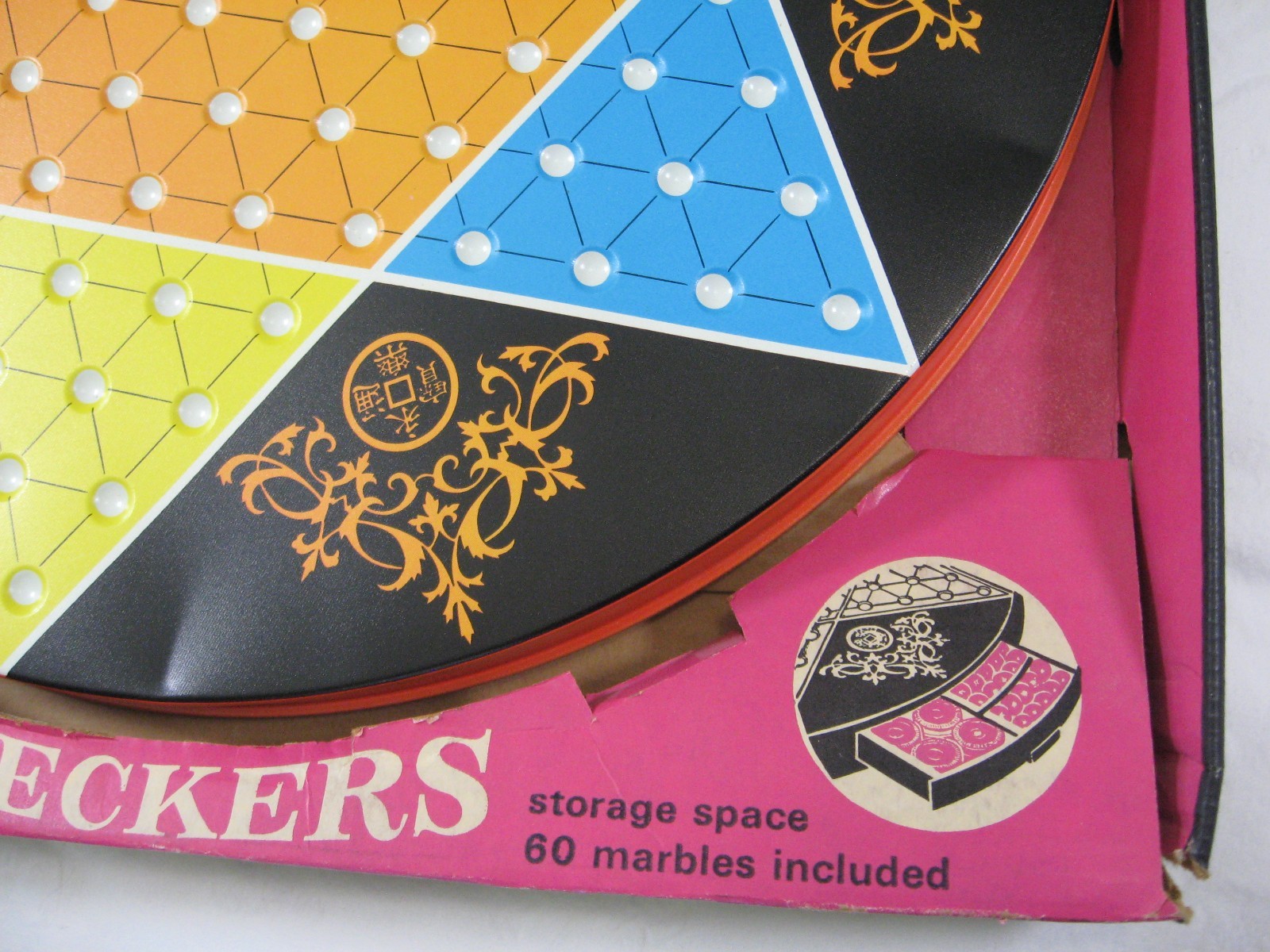 Ohio Art metal tin litho board CHINESE & REGULAR CHECKERS – complete w/ box