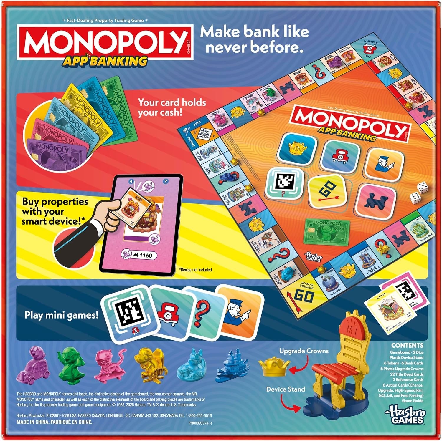 Monopoly App Banking Board Game | App-Enabled Game | Ages 8+ | 2 to 6 Players |