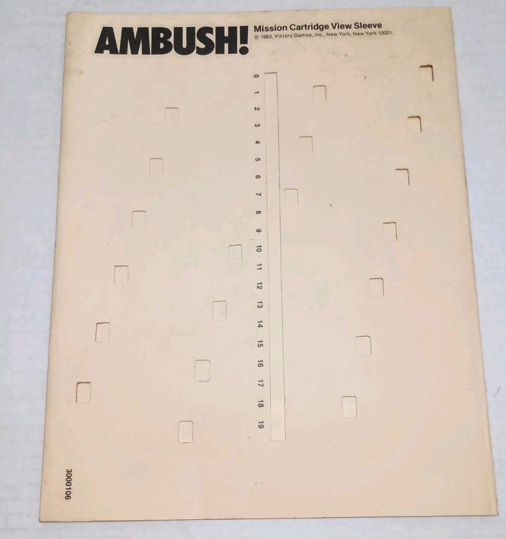 Ambush! Vintage Board Game by Victory Games Inc. VG Condition, Complete