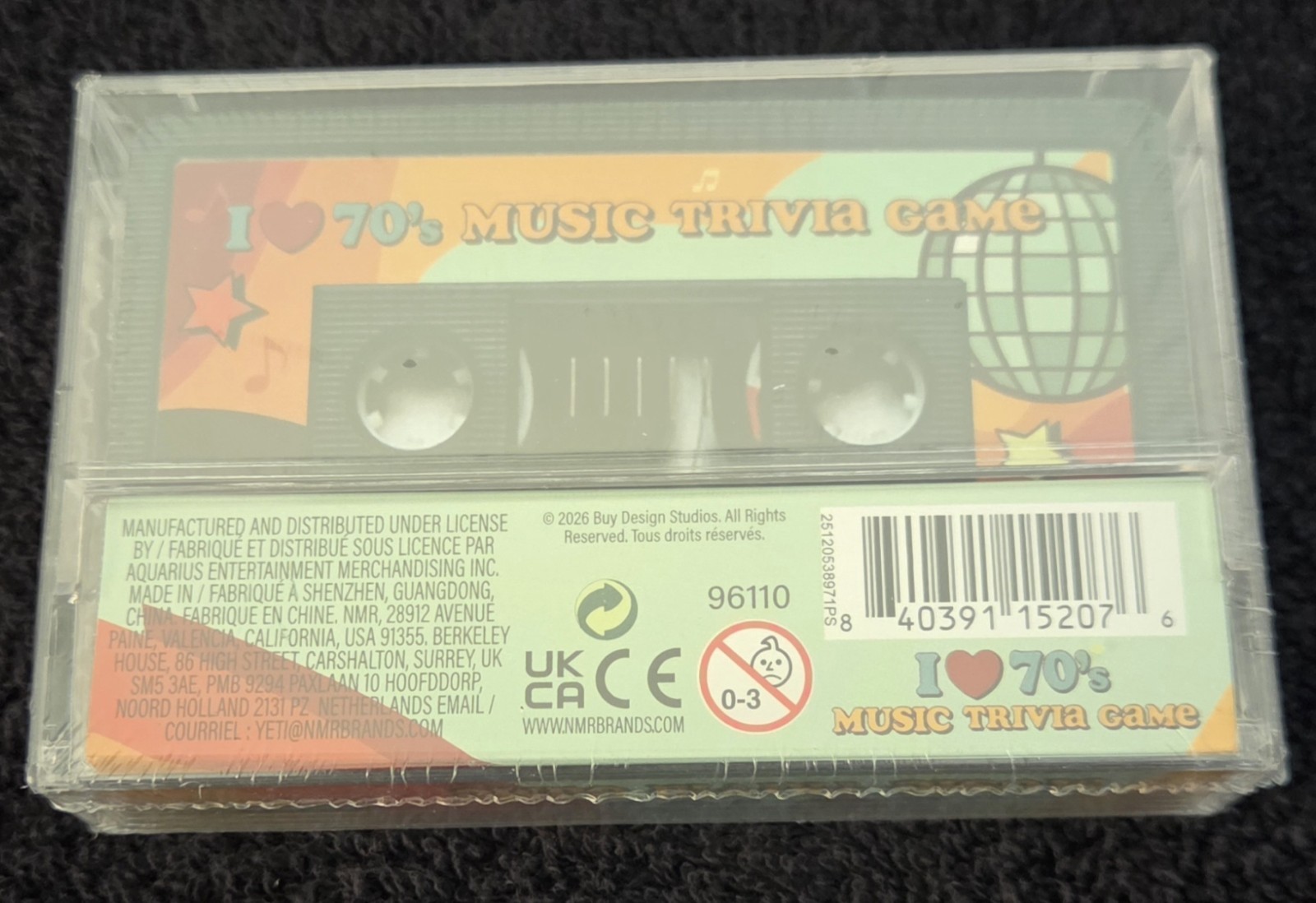 NMR Brands I Love 70’s Music Trivia Game Cards, 107 Quiz Questions Cassette Tape