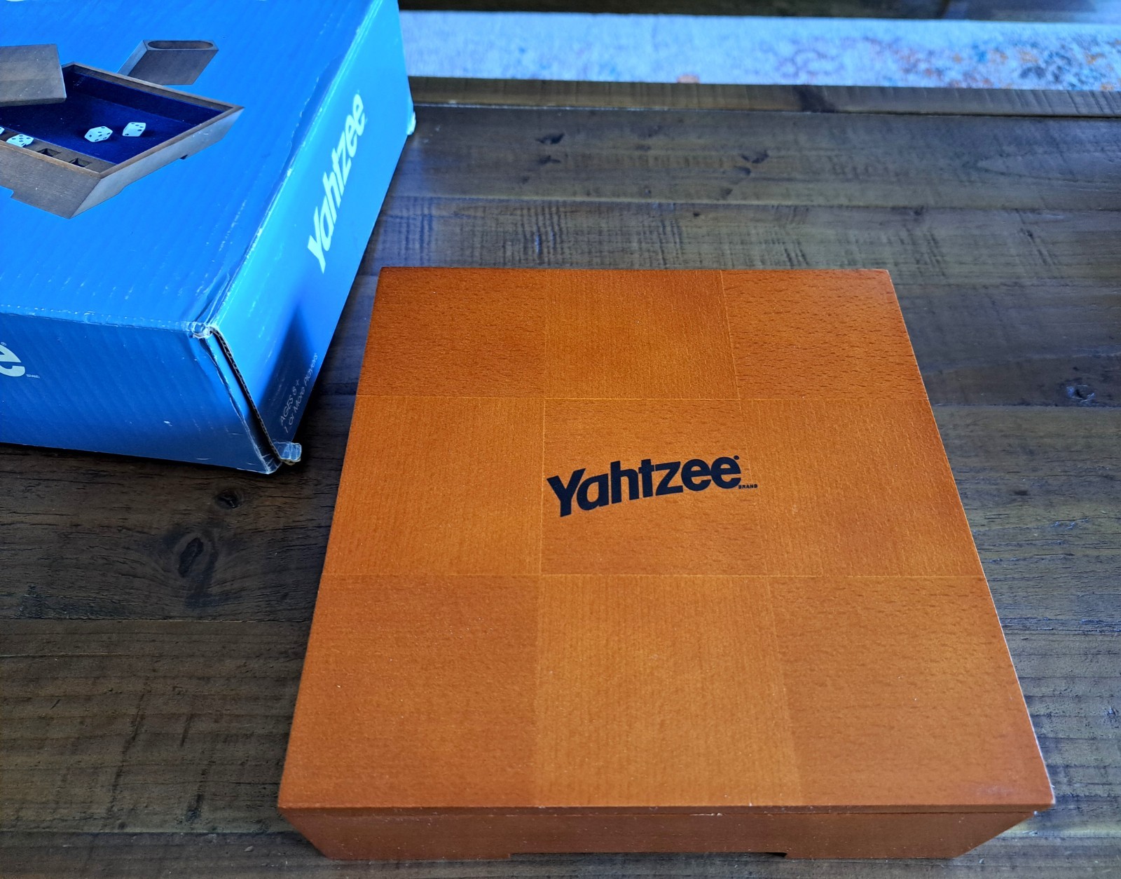 Michael Graves Design YAHTZEE Game Custom Wooden Box & Cup w/ Score Sheets
