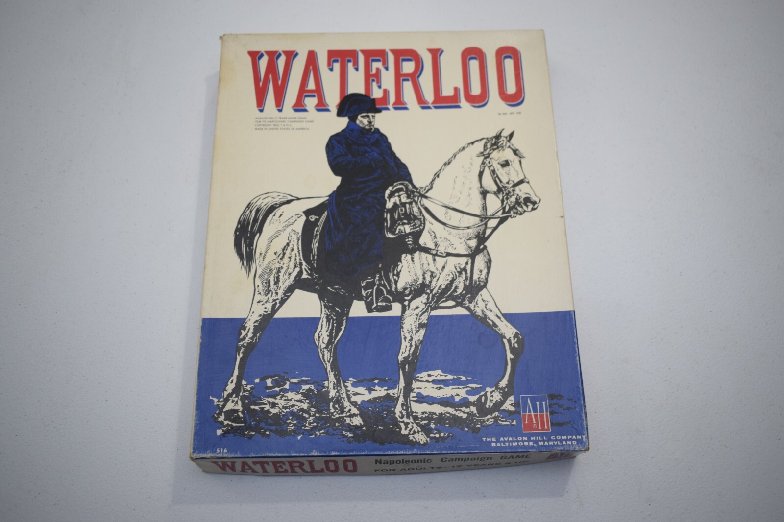 Waterloo Board Game Avalon Hill 1962 Campaign War Game Punched Napoleon PUNCHED