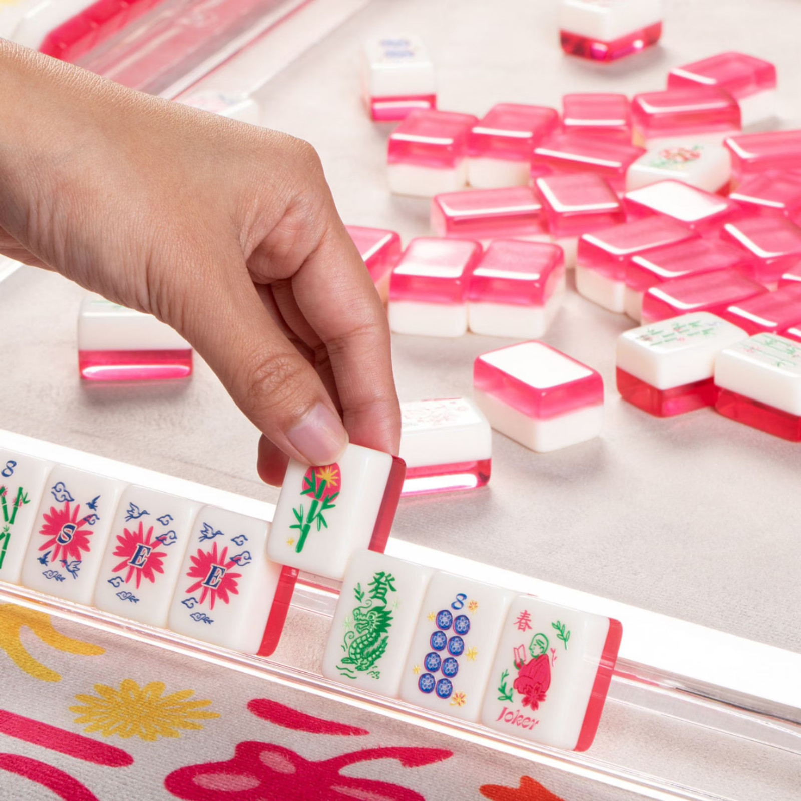 Maison Lude Cirquejong Mahjong Tiles 160 Piece Set with Carrying Case Blooming