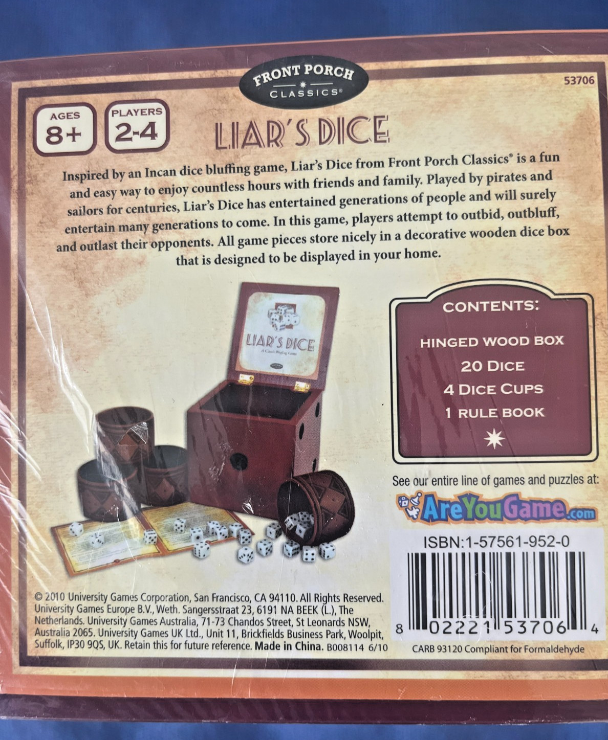 New Liar’s Dice Bluffing Game By Front Porch Classics 2-4 Players Sealed