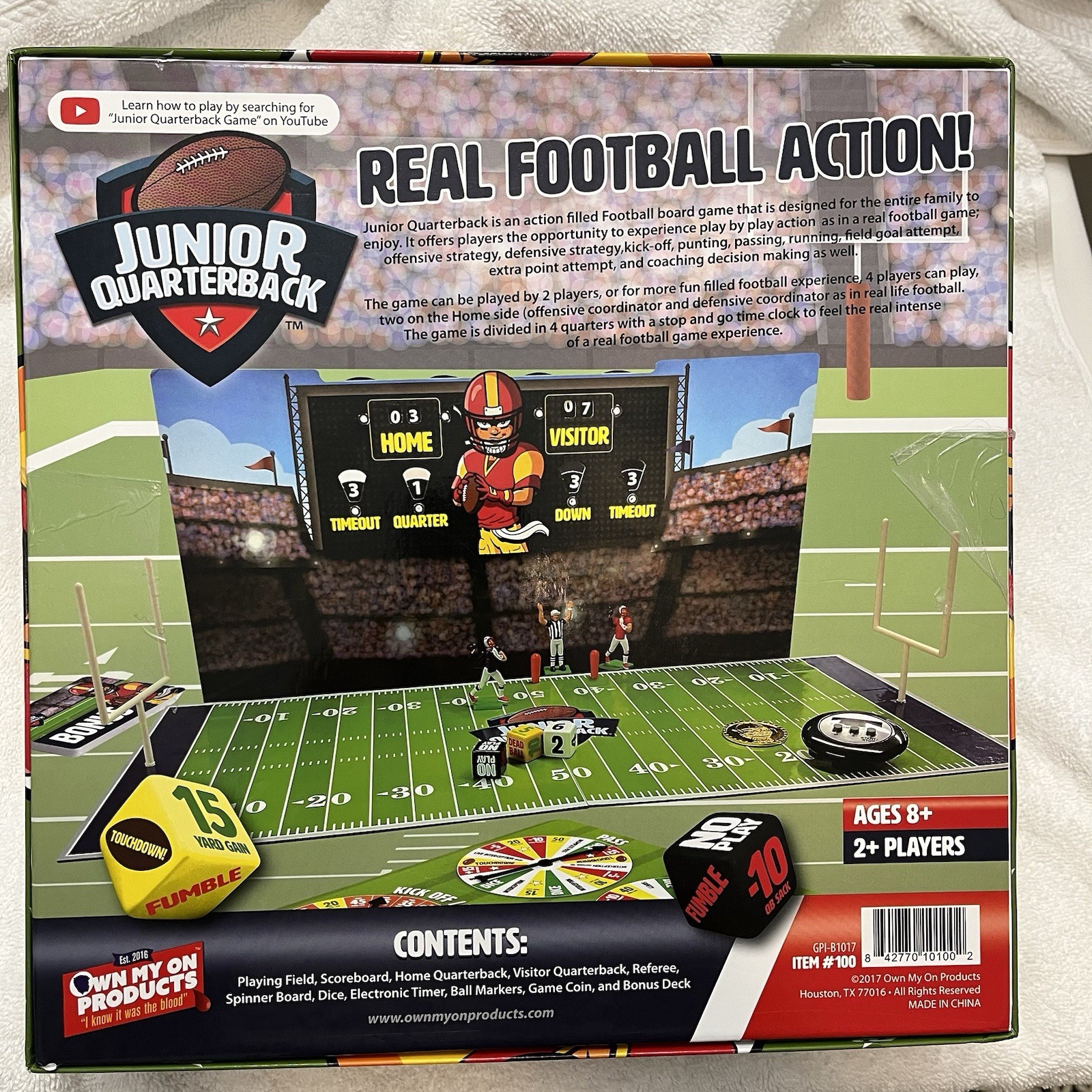 Junior Quarterback Football Game. 2+Players Ages 8+ Years. New Open Box
