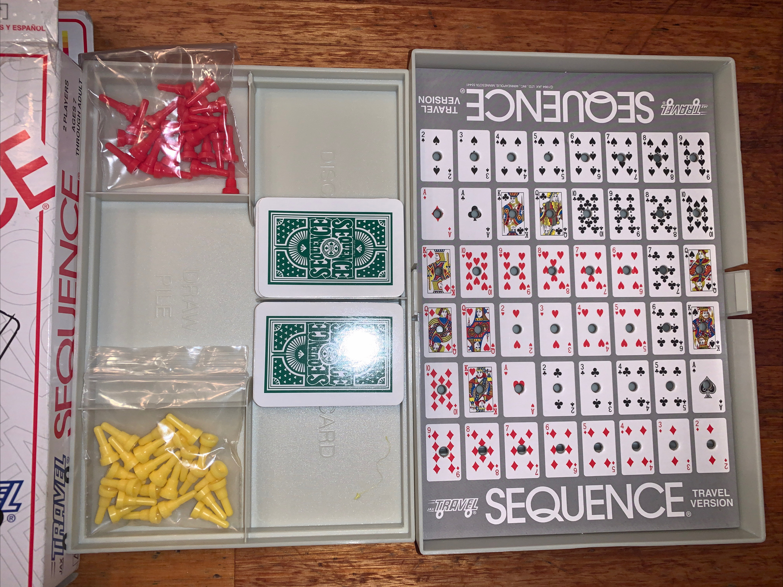 Sequence Travel Version Game of Strategy 1994 Jax Ltd.