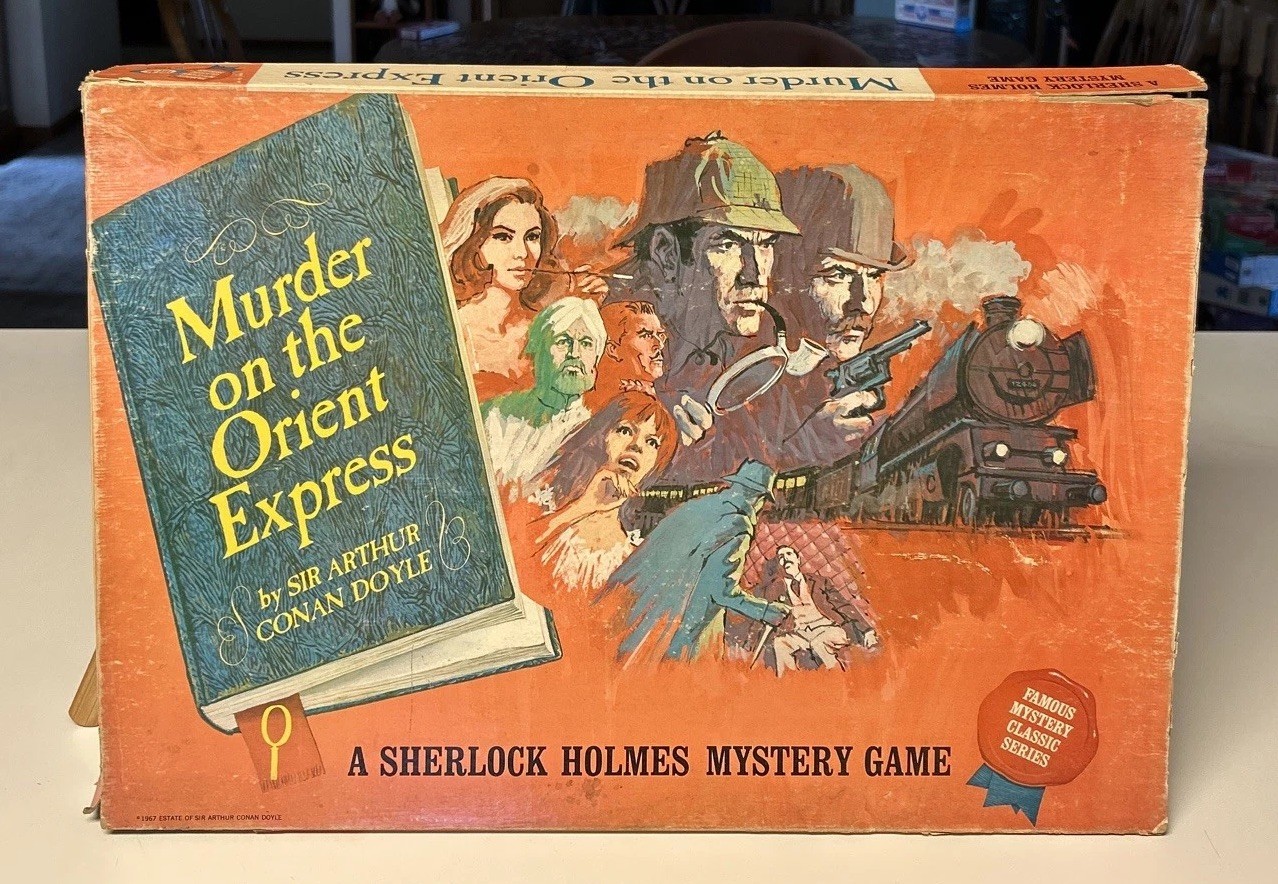 Vintage 1967 Sherlock Holmes Murder on the Orient Express Board Game Complete